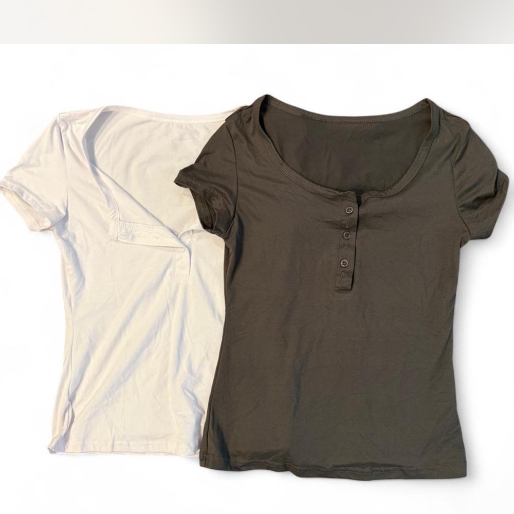 SHEIN Short Sleeve Tees - White and Black